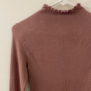 Fitted Mauve Mock Neck Body Suit